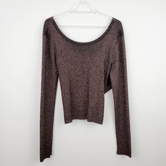 A.L.C. | Metallic Ribbed Cross-Back Chance Sweater - Picture 3 of 7